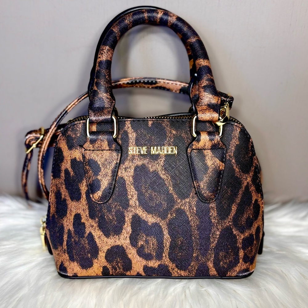 STEVE MADDEN Mini Leopard Satchel
